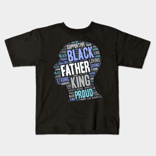 Black Man Father's Day Words in Afro Kids T-Shirt